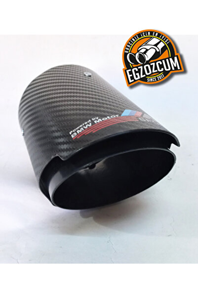 EGZOZCUM 90 Mm M-Sport Logolu Tekli Siyah Akrapoviç Egzoz Ucu - Isıya Dayanık...