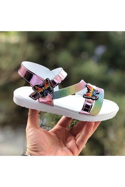 Pandalina Dětské sandály na suchý zip Butterfly Figures Non-Slip Phylon (light) Podrážka Letní Dětská obuv