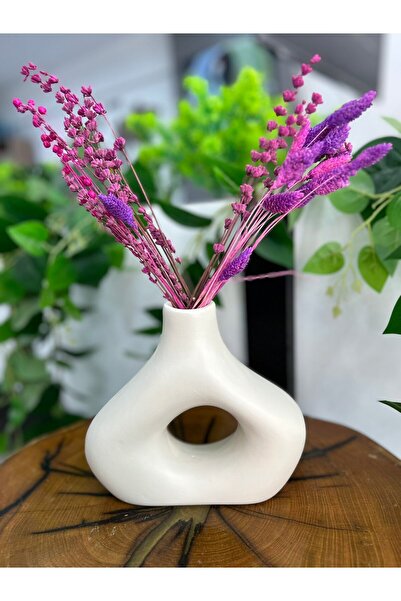 ALBATROSHOME Asimetrik Ortası Delik Seramik Vazo