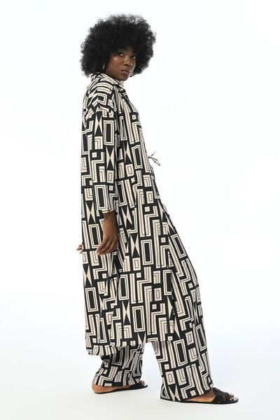 Orfeo Negro Cămașă lungă, cu model geometric, pentru femei