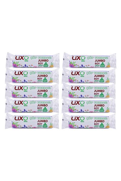 LİXOBAG J500 Jumbo Size Black Garbage Bag - 80X110 Cm, 10 Rolls, 10 Packs