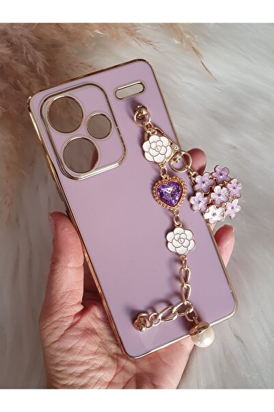 Aksesuarda Moda XİAOMİ REDMİ NOTE 13 PRO PLUS Uyumlu Çiçekli Taşlı İncili El ...