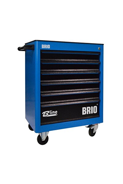 BRIO Hareketli Tekerlekli Takım Dolabı Takım Arabası 6 Çekmeceli Kilitli Mavi...