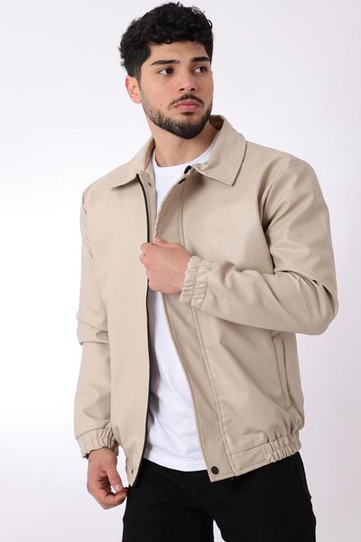 Stilkombin Faux Leather Elastic Waist Coat - PLDP 2984_60295