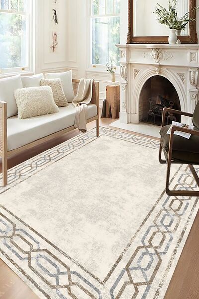 eco concept Bej Renk Halı, Modern Desen Halı, Kaymaz Taban Halı, Yıkanabilir ...