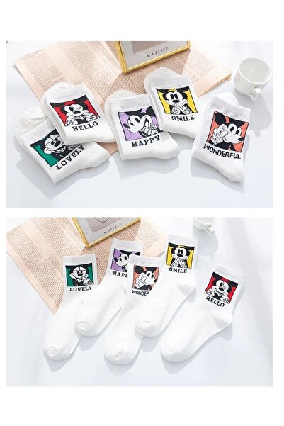Çorap Kurdu Πακέτο με 5 πολύχρωμες κάλτσες τένις με μοτίβο χαρακτήρων κινουμένων σχεδίων