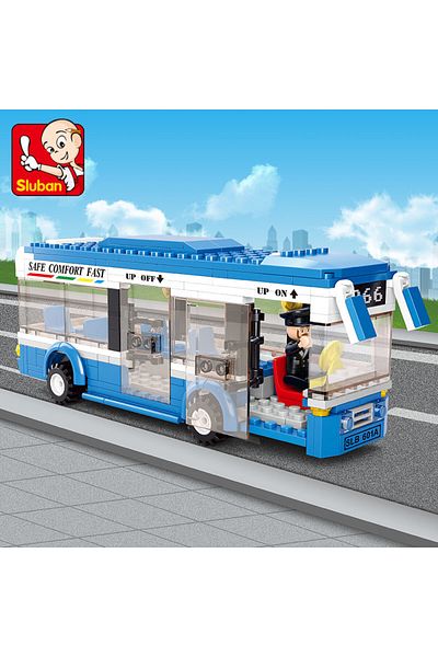 Choice SLUBAN City Single-Decker Bus Car Model Building Blocks Sets Juguetes COMFORT FAST Bricks Figures...