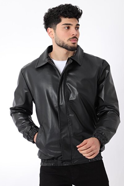 Stilkombin Παλτό από συνθετικό δέρμα ελαστικό στη μέση - PLDP 2984_60295