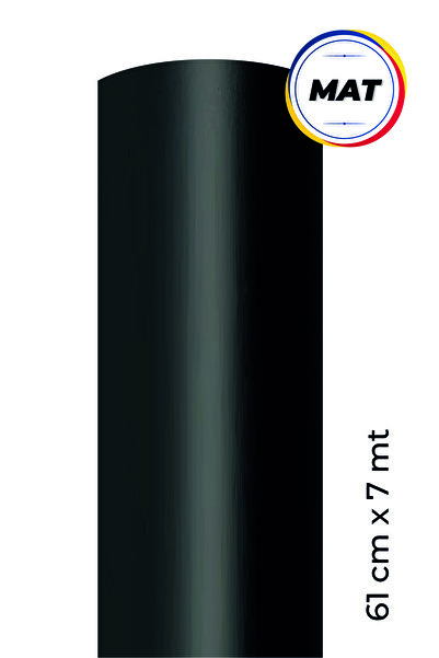 ELİFE TİCARET Mat Siyah Yapışkanlı Kaplama Folyosu 61 Cm X 7 Mt