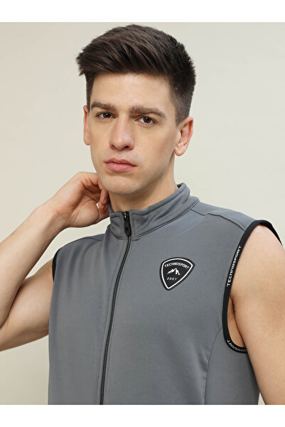 Technosport By Styli High Neck Fleece Sleeveless Active Jacket