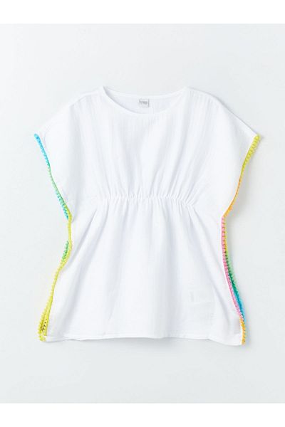 LC Waikiki Girl's Crew Neck Pareo - Self Patterned