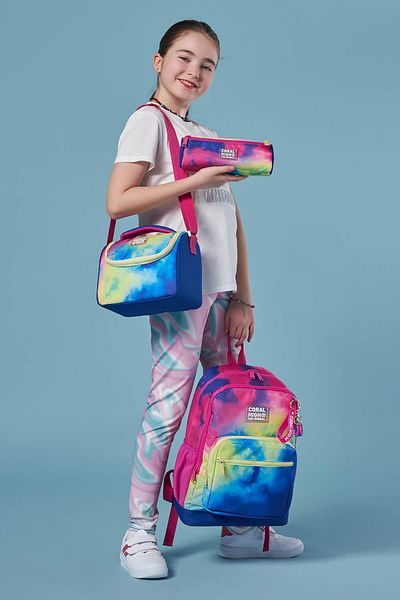 Coral High Set de 3 genți de școală colorate cu model Batik - SET 0123757