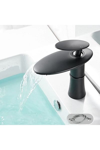 OEM New Design Black Waterfall Matte Sink Faucet