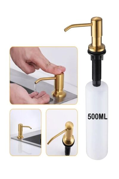 OEM ANKASTRE SIVI SABUNLUK MAT GOLD MUTFAK EVİYE VE BANYO LAVABO UYUMLU İTHAL 5 YIL GARANTİLİ 500ML