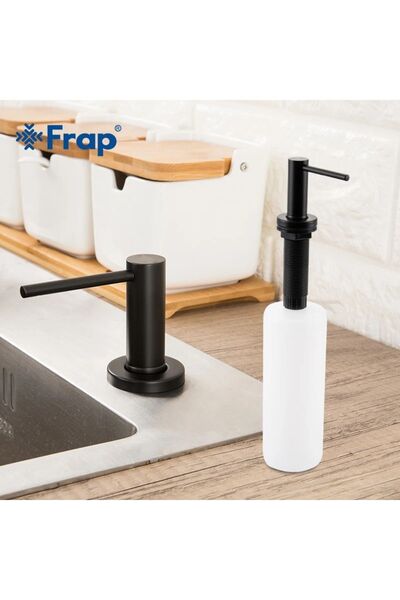 OEM ANKASTRE SIVI SABUNLUK MAT SİYAH MUTFAK EVİYE VE BANYO LAVABO UYUMLU İTHA...