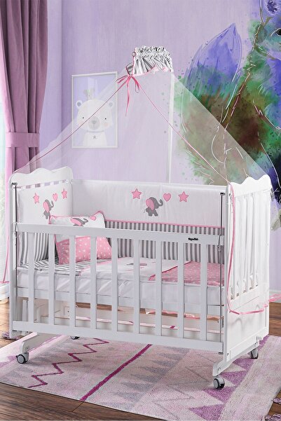 Bebeşik Beyaz Anne Yanı Beşik Karyola