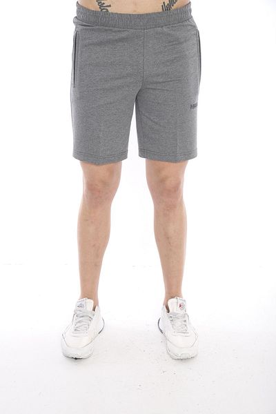 NEED LİFE Men's Gray Cotton Pockets Zippered Elastic Waist Shorts