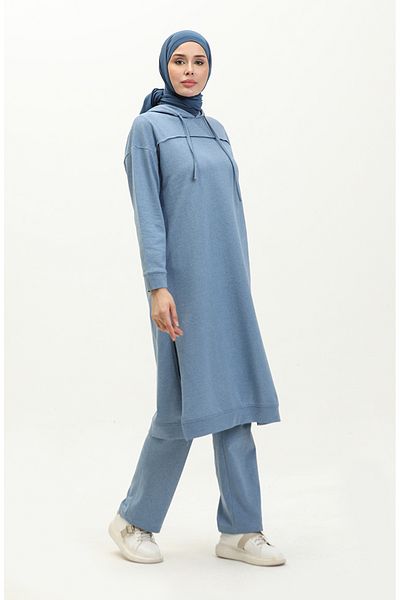 sefamerve Blaues Trainingsanzug-Set mit zwei Fäden – 3034-13