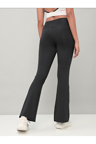 Technosport By Styli Solid Elastic Waistband Fit & Flare Pants