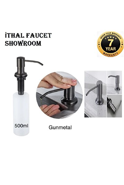 OEM Ankastre Sıvı Sabunluk Antrasit Mutfak Eviye Ve Banyo Lavabo Uyumlu Ithal 7 Yıl Garantili 500ml