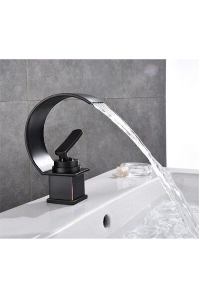 OEM Banyo Lavabo Bataryası Mat Siyah Yeni Şelale Model 7 Yıl Garantili İthal