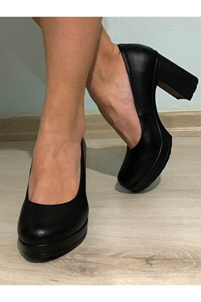 Kesim Shoes Women's Genuine Leather Classic Heeled Shoes 34-41