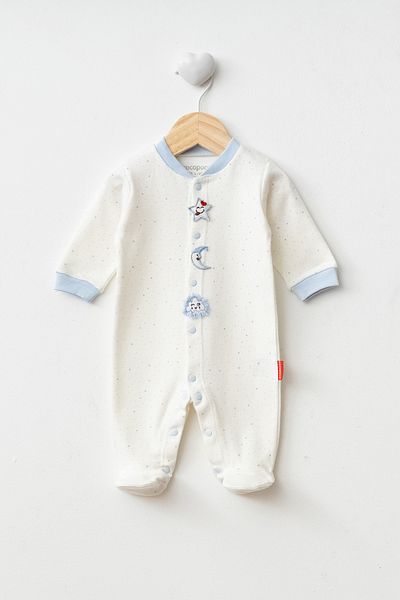 Cocopoco Little Star Patterned 100% Cotton Booties Jumpsuit