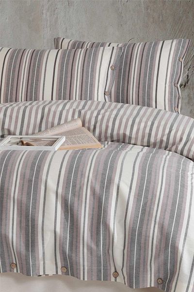 Zeynep Tekstil Clasy Double Duvet Cover Set - 100% Cotton, Yarn Dyed