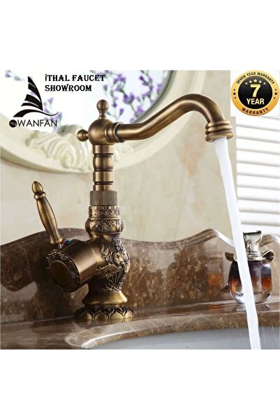 OEM Banyo Lavabo Bataryası Antik Renk Desenli Kısa Model Ithal 7 Yıl Garantili