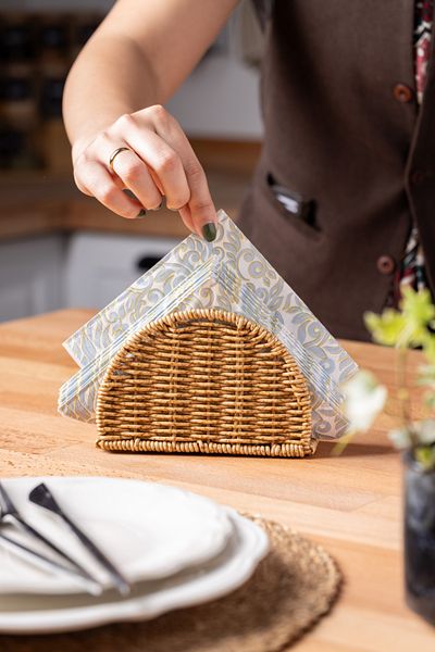 FH finehome Golfo Rattan Napkin Holder Oval