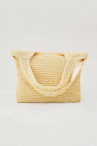 Haşema Beige Straw Bag 1003