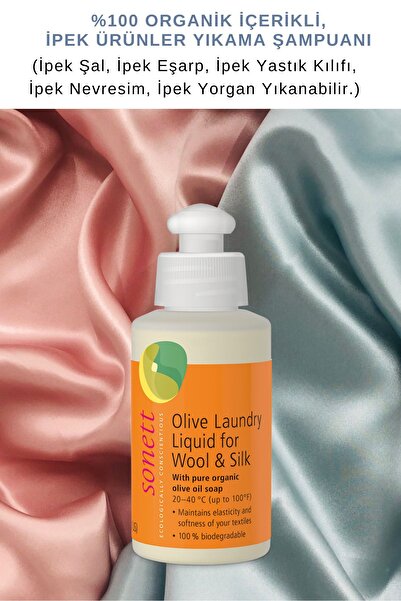 Sonett Ipek Şal Eşarp Yorgan Yastık Kılıfı Için 120 ml Organik Yıkama Şampuanı Deterjanı