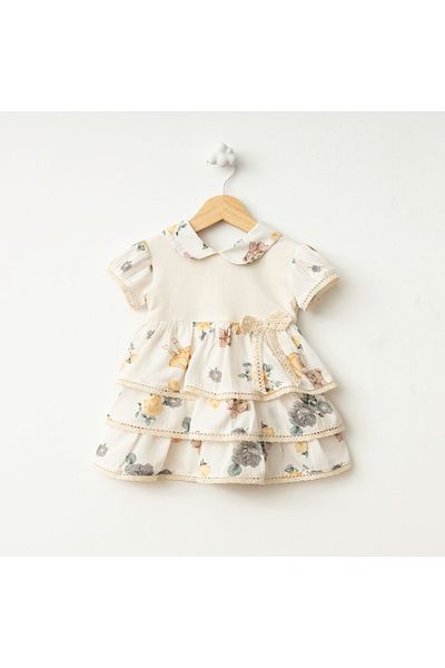 For My Baby Fou Baby Collar Short Sleeve Baby Dress