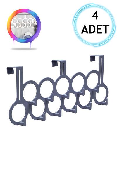 Mashotrend 4 Adet Gri Gondol Kapı Arkası Askılık - Çok Amaçlı Kapı Arkası Ask...