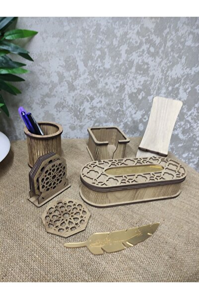 hayalimhediyelik Ahşap Masa Üstü set isme özel Isimlik 6lı Set modena renk