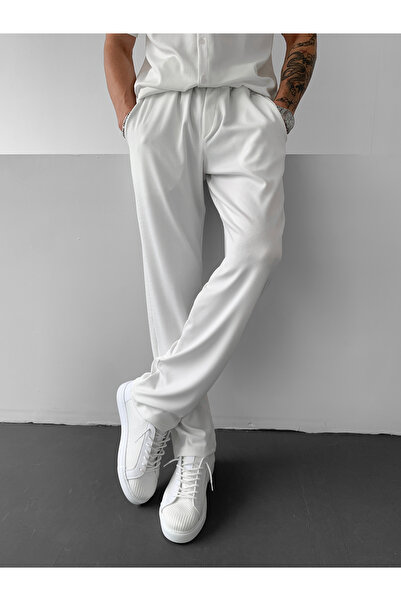 NO1 KONSEPT Λευκό Σετ Twisted Twill με χαλαρή εφαρμογή