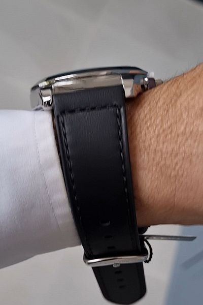 Daniel Klein Black Leather Strap Functions Men's Wristwatch with Active Calendar