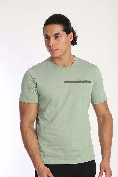 NEED LİFE Men's Crew Neck Stripe Printed 100% Cotton T-Shirt