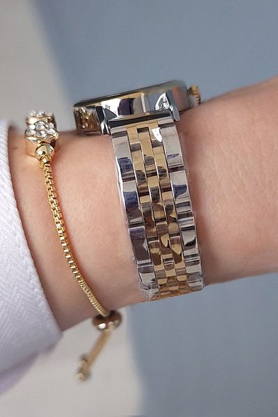 Daniel Klein Green Dial Gold - Zircon Stone Bracelet and Metallic Women's Wristwatch