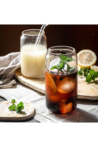 Senin Dükkanın 420 ml Soft Drink Cold Coffee Glass - With Glass Straw, 1 Piece