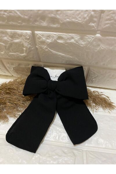 sema aksesuar مشبك تلقائي بفيونكة شيفون للسيدات - مشبك على شكل فيونكة