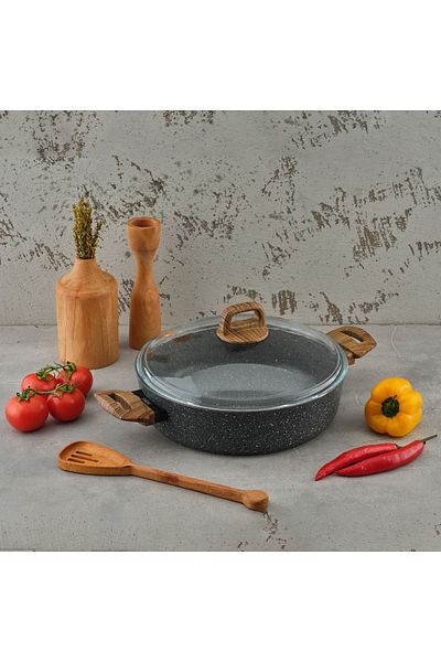 Leydi Marble Natura Granite Short Pot 28 Cm