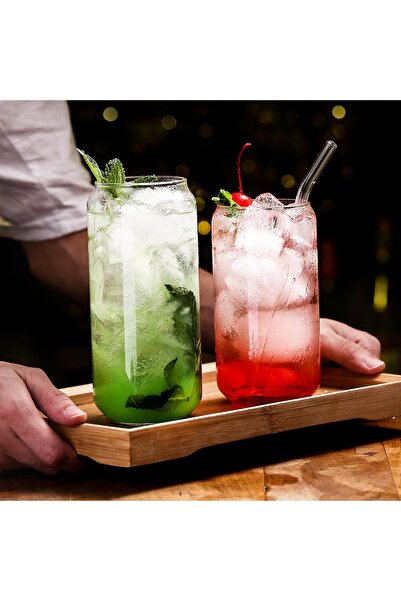 morponi 420 ml Soft Drink Cold Coffee Glass - With Glass Straw, 1 Piece