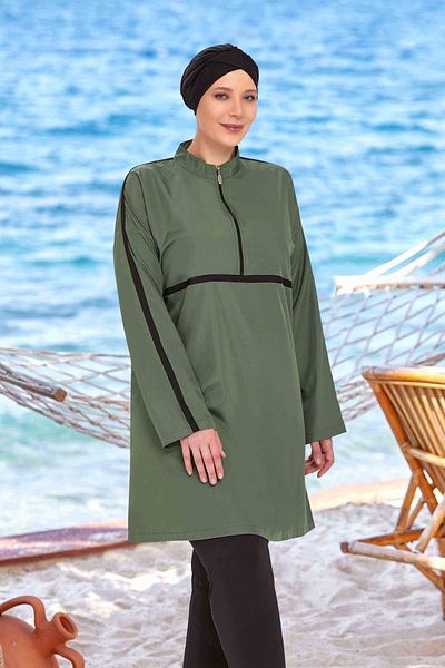 Remsa Mayo Morgan Battal 1427 Khaki Hijab μαγιό - Plus Size, πλήρως καλυμμένο