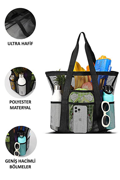 D'VERS File Alışveriş Kamp Piknik Plaj Spor Ultra Hafif Kadın Omuz Çantası