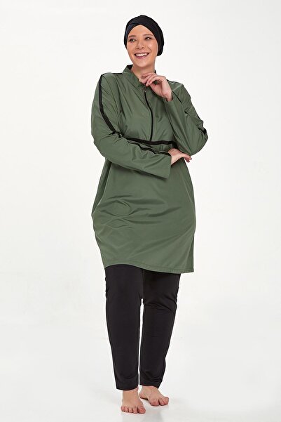 Remsa Mayo Morgan Battal 1427 Khaki Hijab Swimsuit - Large Size, Full Covered