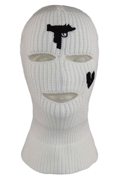 zirve şapka Winter Unisex 3 Eyed Snow Mask White