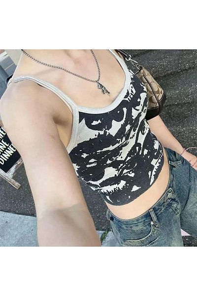 Köstebek Tricou pentru femei Mood Harajuku Fashion Eyes Everywhere cu bretele