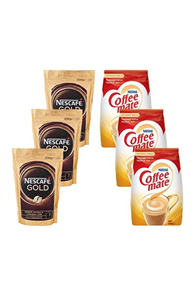 Nescafe Gold - 200 Gr Pack X 3 + Nestle Coffee Mate 500 Gr X3