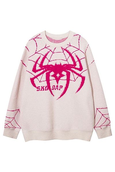Köstebek Pulover tricot oversize cu model SKD Dap Spider